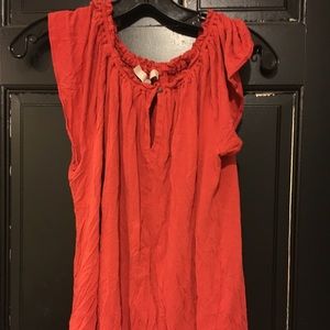 Orange Off-Shoulder Shirt